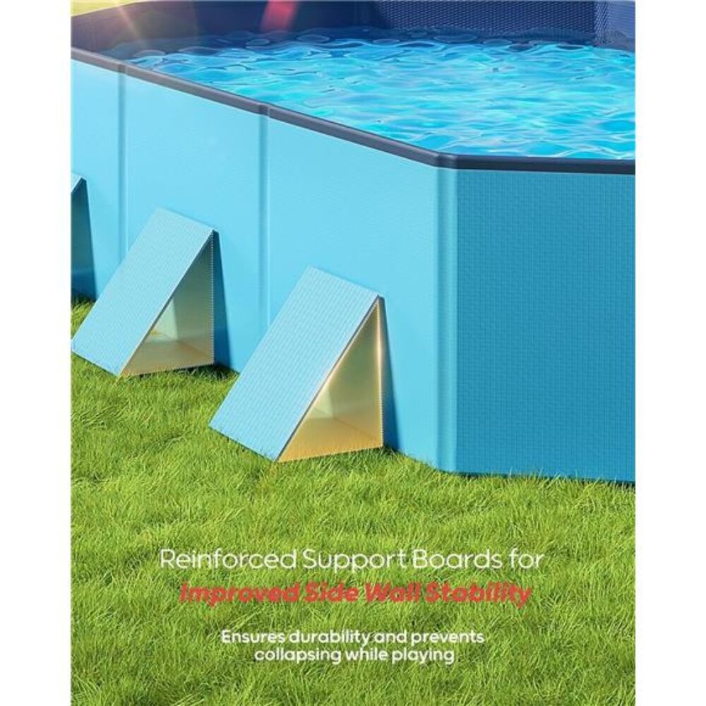 Foldable Dog Pool with Sturdy Square Design Durable, Blue,  71" Lx39 Wx12 - Picture 4 of 8